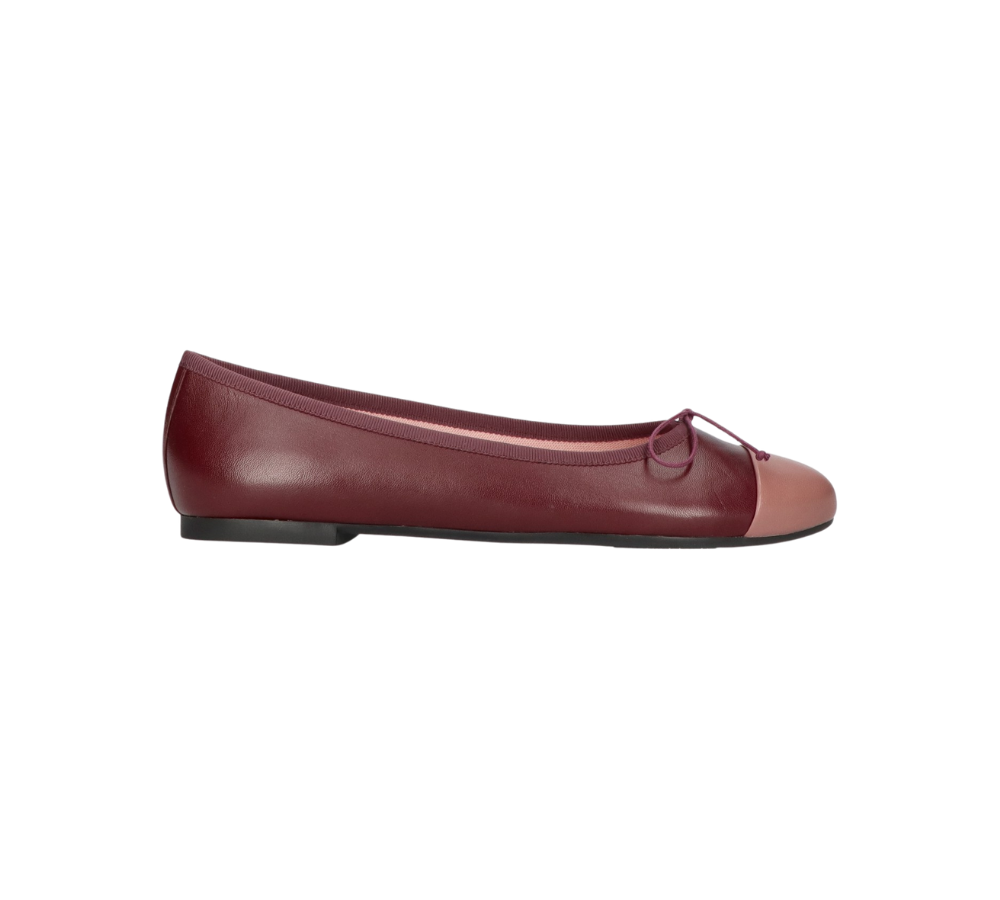 Coton Santal Pruna ballerinasko - Burgundy/Light Pink